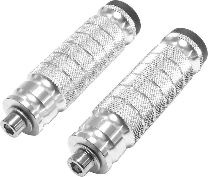 JXPANG Universal 8mm Foot Pegs CNC Aluminum Install Bolts Motorcycle Rearsets Footrest Footpegs Compatible With YAMAHA Honda Suzuki Kawasaki Ducati Aprilia (Silver) - Image 1